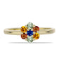 Goldplattierter Silberring mit regenbogenfarbenem Rosebery Saphir