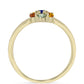 Goldplattierter Silberring mit regenbogenfarbenem Rosebery Saphir