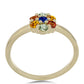 Goldplattierter Silberring mit regenbogenfarbenem Rosebery Saphir
