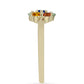 Goldplattierter Silberring mit regenbogenfarbenem Rosebery Saphir