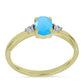Goldplattierter Silberring mit Aqua-Chalcedon und weißem Topas