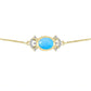 Goldplattiertes Silberarmband mit Aqua-Chalcedon und weißem Topas
