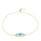 Goldplattiertes Silberarmband mit Aqua-Chalcedon und weißem Topas