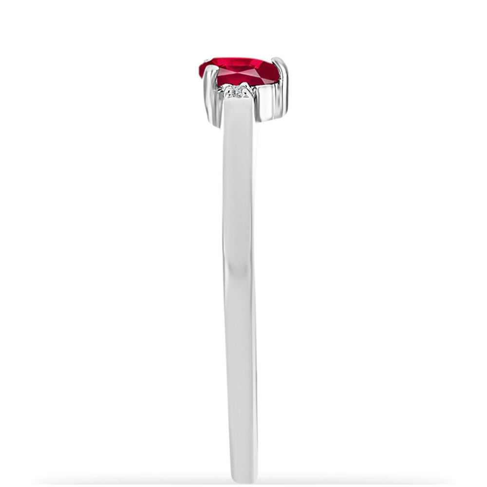 Silberring mit Rubin aus Madagaskar und weißem Diamant 4 