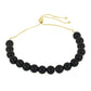 Goldplattiertes Silberarmband mit schwarzem Onyx aus Suwar