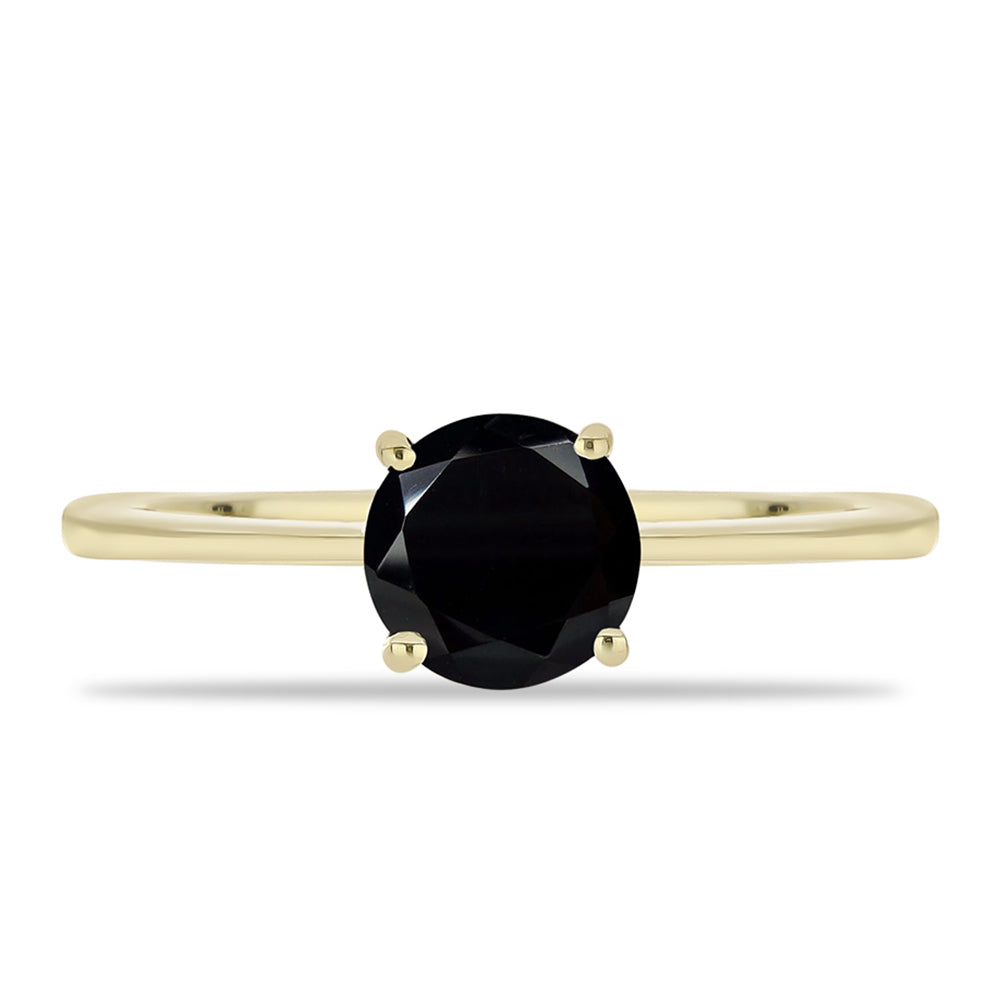 Goldplattierter Silberring mit schwarzem Onyx aus Suwar 1 