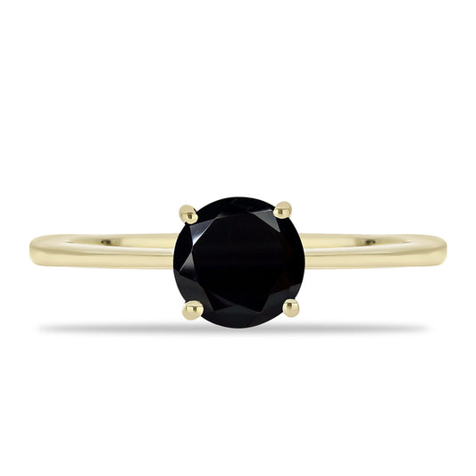 Goldplattierter Silberring mit schwarzem Onyx aus Suwar