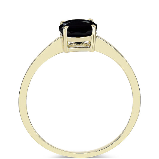 Goldplattierter Silberring mit schwarzem Onyx aus Suwar