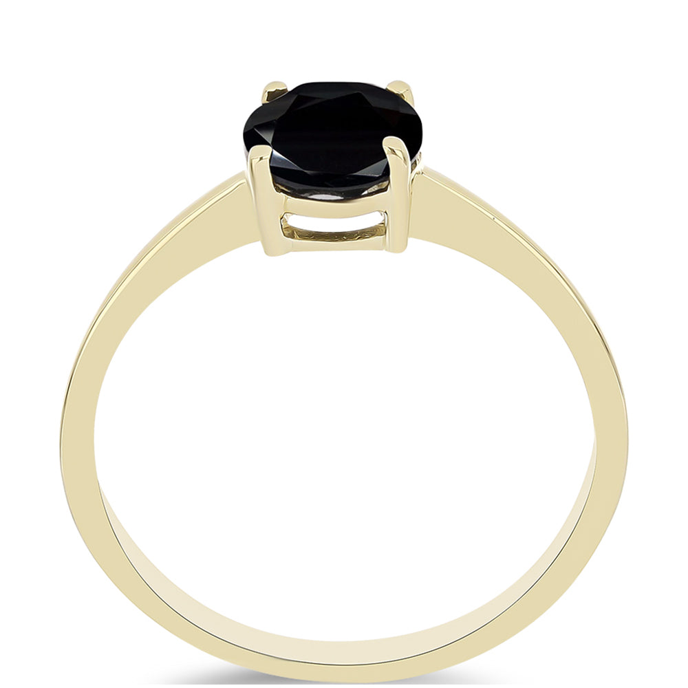 Goldplattierter Silberring mit schwarzem Onyx aus Suwar 3 