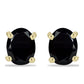 Goldplattierte Silberohrringe mit schwarzem Onyx aus Suwar