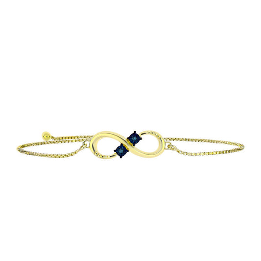 Goldplattiertes Silberarmband mit blauem Diamant