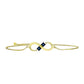 Goldplattiertes Silberarmband mit blauem Diamant