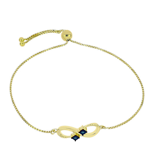 Goldplattiertes Silberarmband mit blauem Diamant