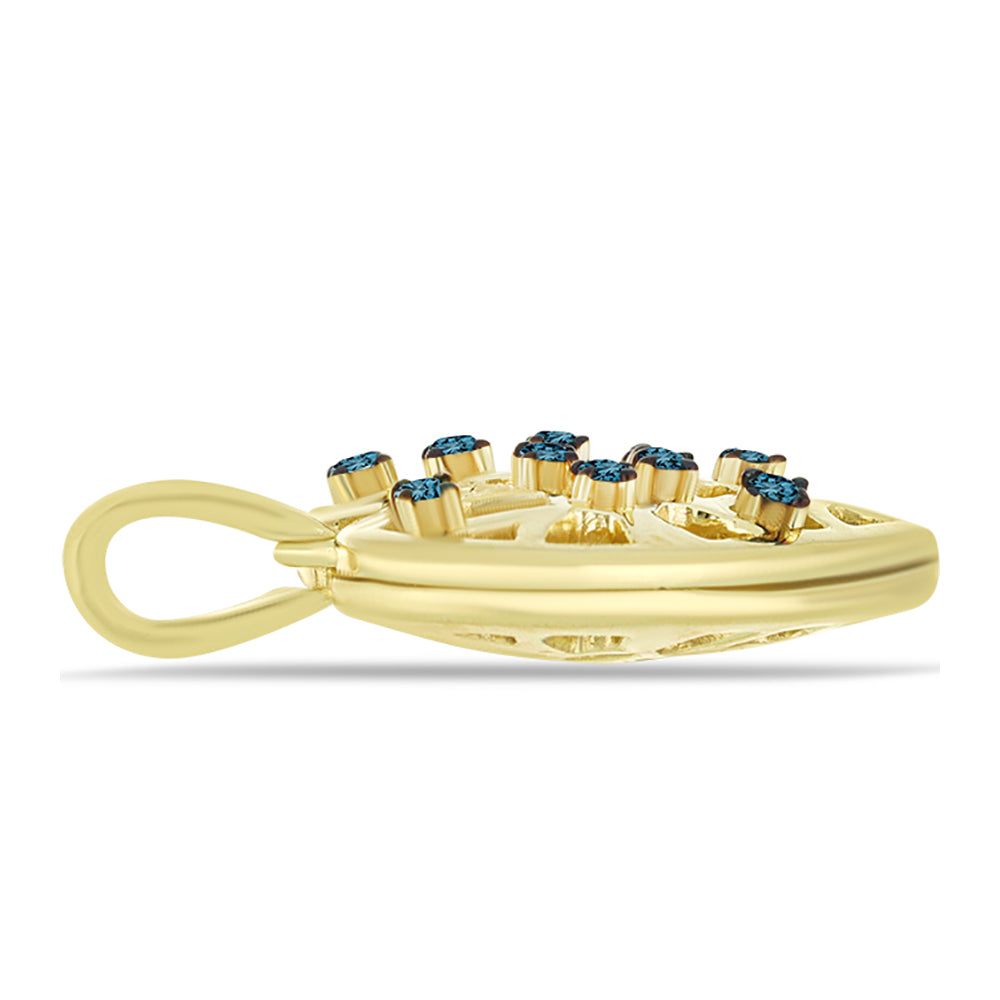 Goldplattierter Silberanhänger mit blauem Diamant 2 