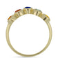 Goldplattierter Silberring mit regenbogenfarbenem Rosebery Saphir