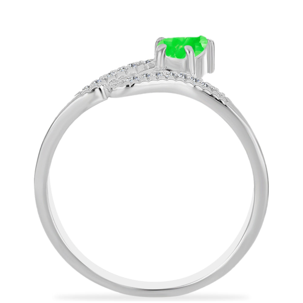 Silberring mit Hyalit-Opal und weißem Topas 2 