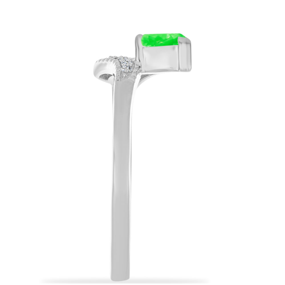 Silberring mit Hyalit-Opal und weißem Topas 4 