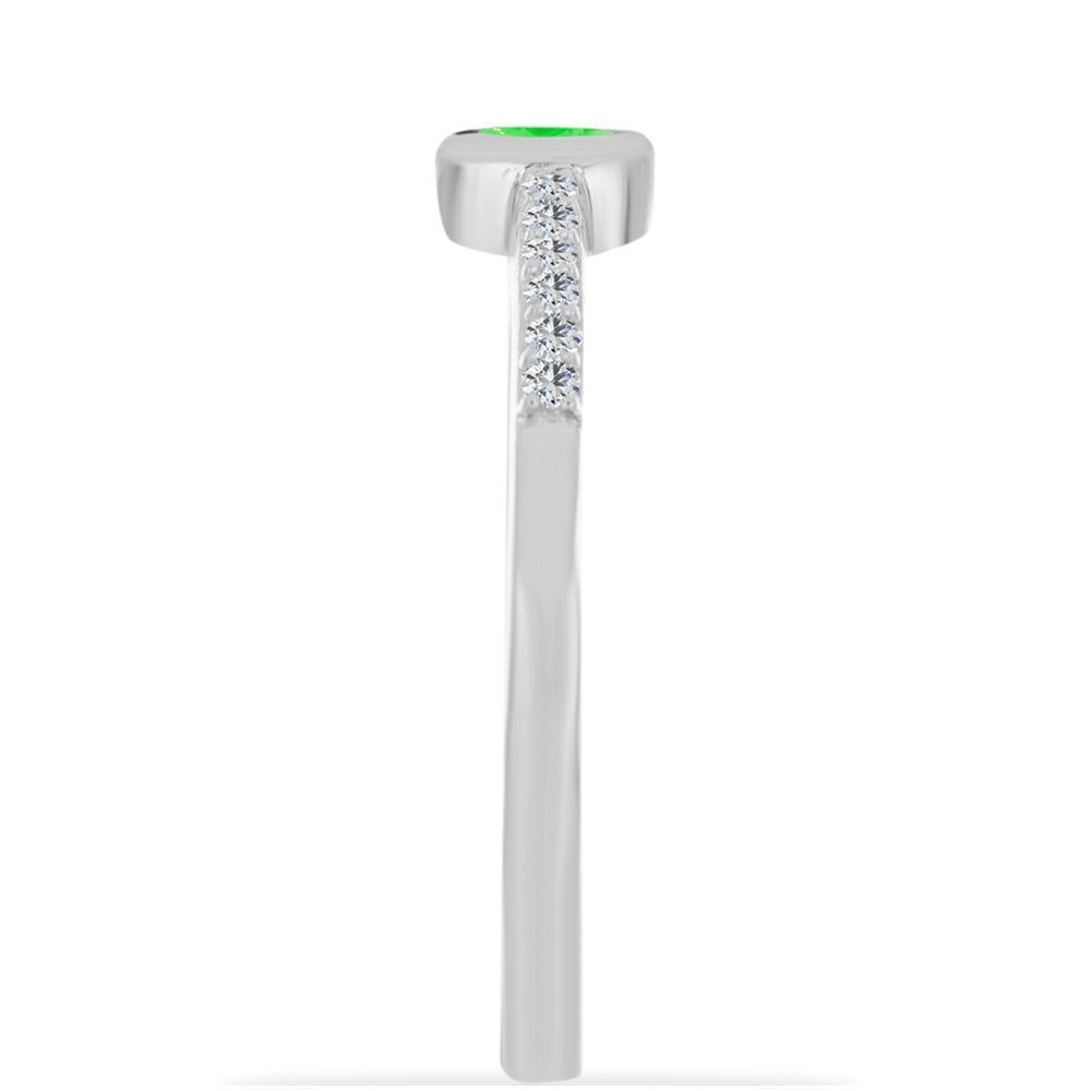 Silberring mit Hyalit-Opal und weißem Topas