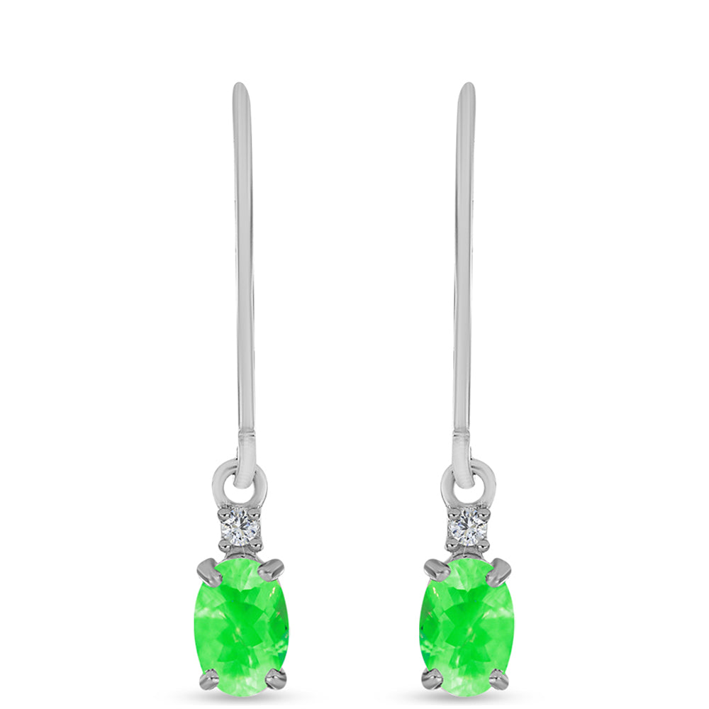 Silberohrringe mit Hyalit-Opal und weißem Topas 1 