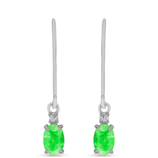 Silberohrringe mit Hyalit-Opal und weißem Topas