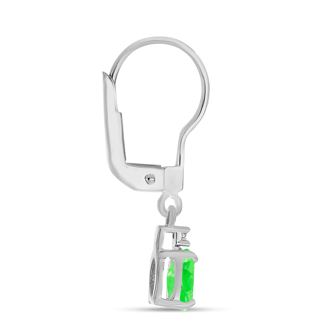 Silberohrringe mit Hyalit-Opal und weißem Topas 2 