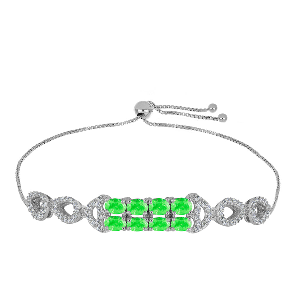 Silberarmband mit Hyalit-Opal und weißem Topas 1 