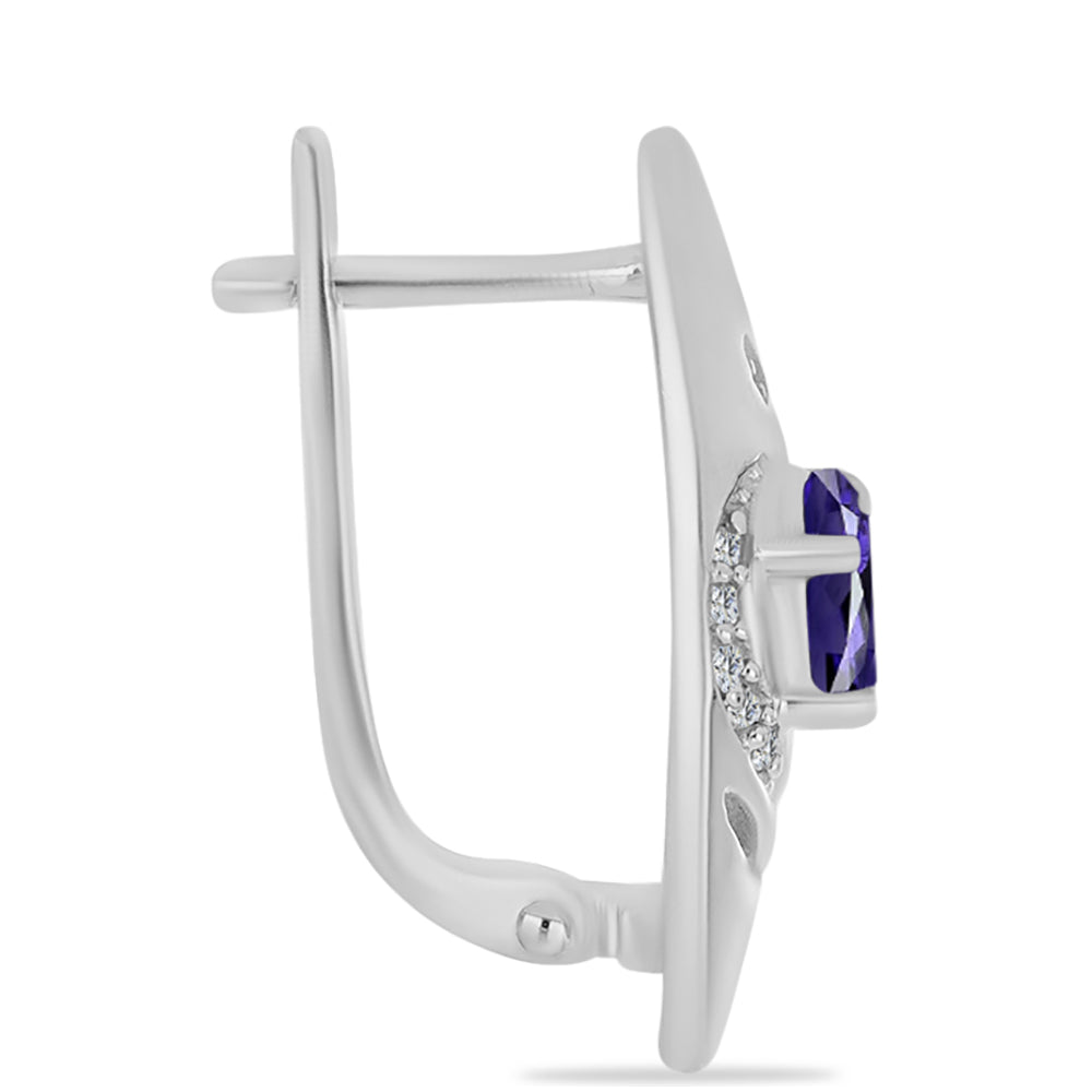 Silberohrringe mit Iolith und weißem Topas 2 