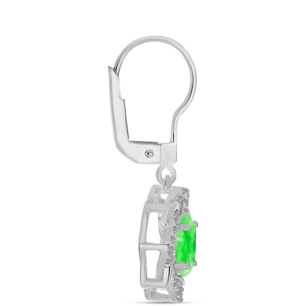 Silberohrringe mit Hyalit-Opal und weißem Topas