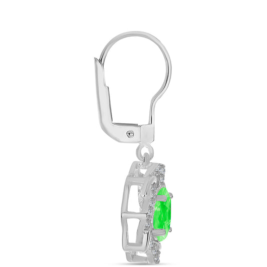 Silberohrringe mit Hyalit-Opal und weißem Topas