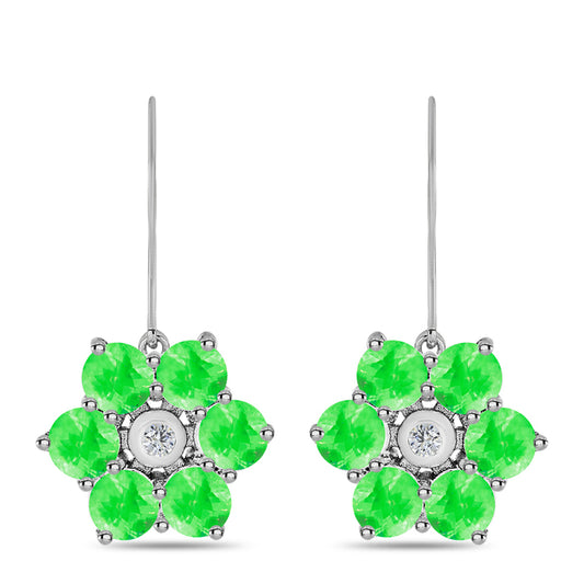 Silberohrringe mit Hyalit-Opal und weißem Topas