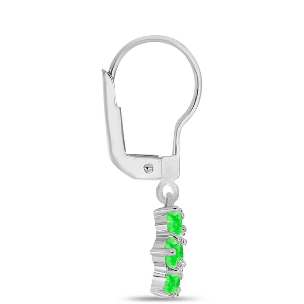 Silberohrringe mit Hyalit-Opal und weißem Topas