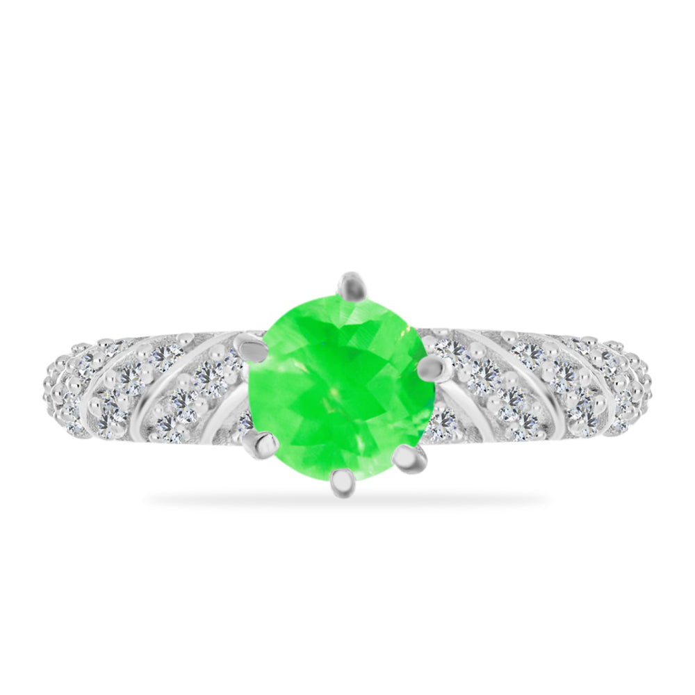 Silberring mit Hyalit-Opal und weißem Topas 1 