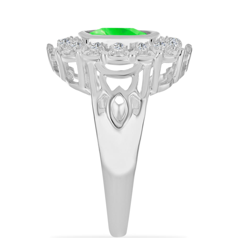 Silberring mit Hyalit-Opal und weißem Topas 4 