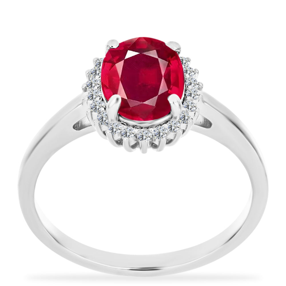 Silberring mit Rubin aus Madagaskar und weißem Diamant 3 