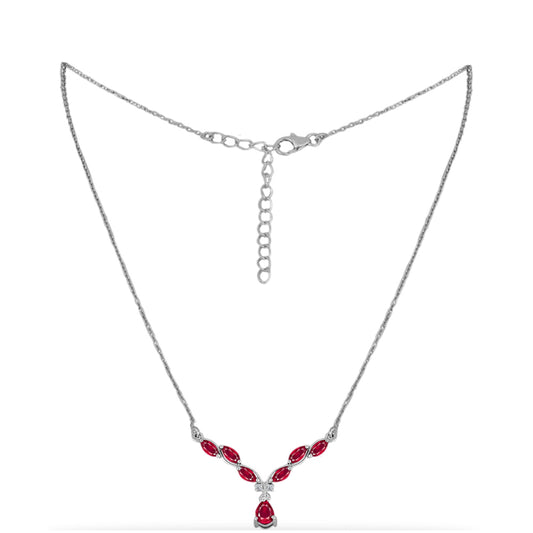 Silberhalskette mit Rubin aus Madagaskar
