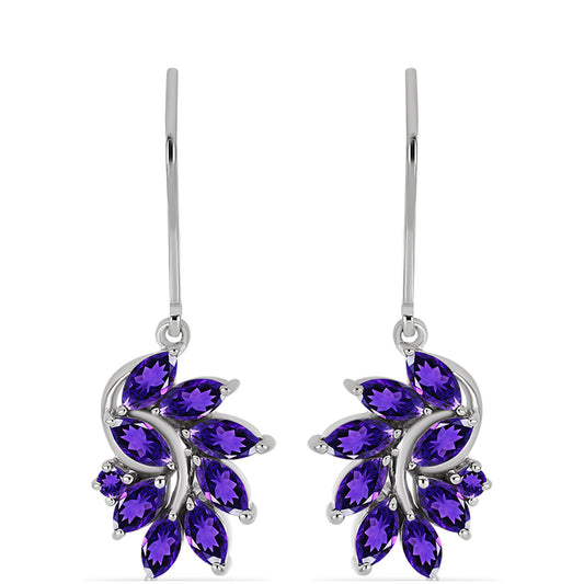 Silberohrringe mit marokkanischem Amethyst