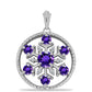 Silberanhänger mit marokkanischem Amethyst und weißem Topas