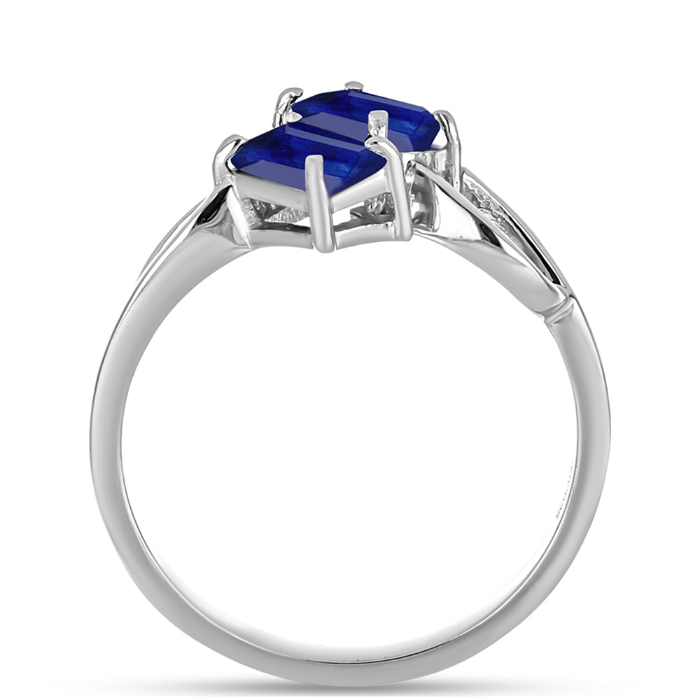 Silberring mit australischem blauem Saphir 2 