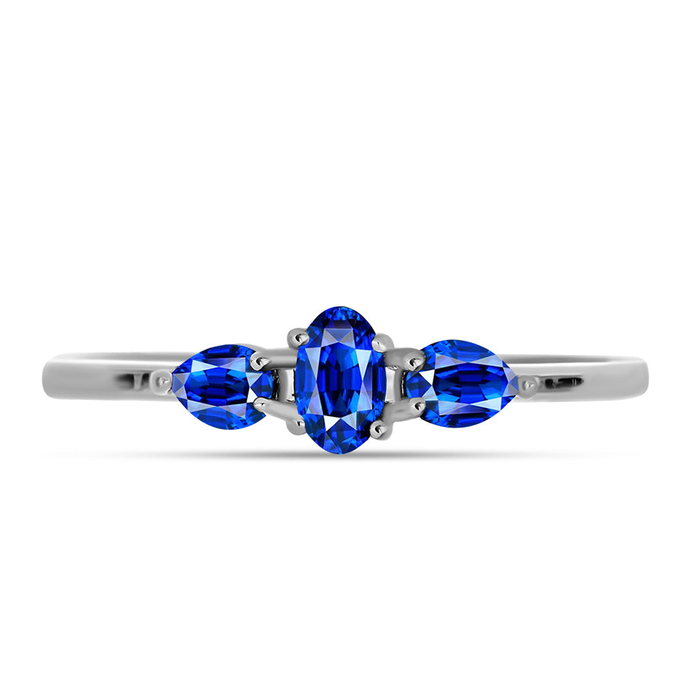 Silberring mit australischem blauem Saphir 1 