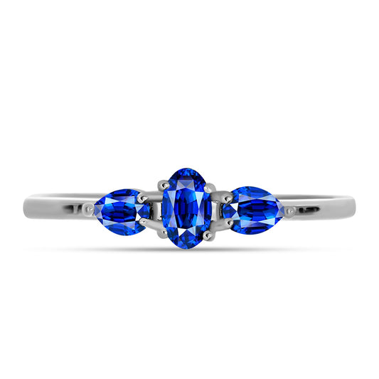 Silberring mit australischem blauem Saphir