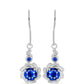 Silberohrringe mit australischem blauem Saphir und weißem Topas