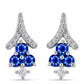 Silberohrringe mit australischem blauem Saphir und weißem Topas