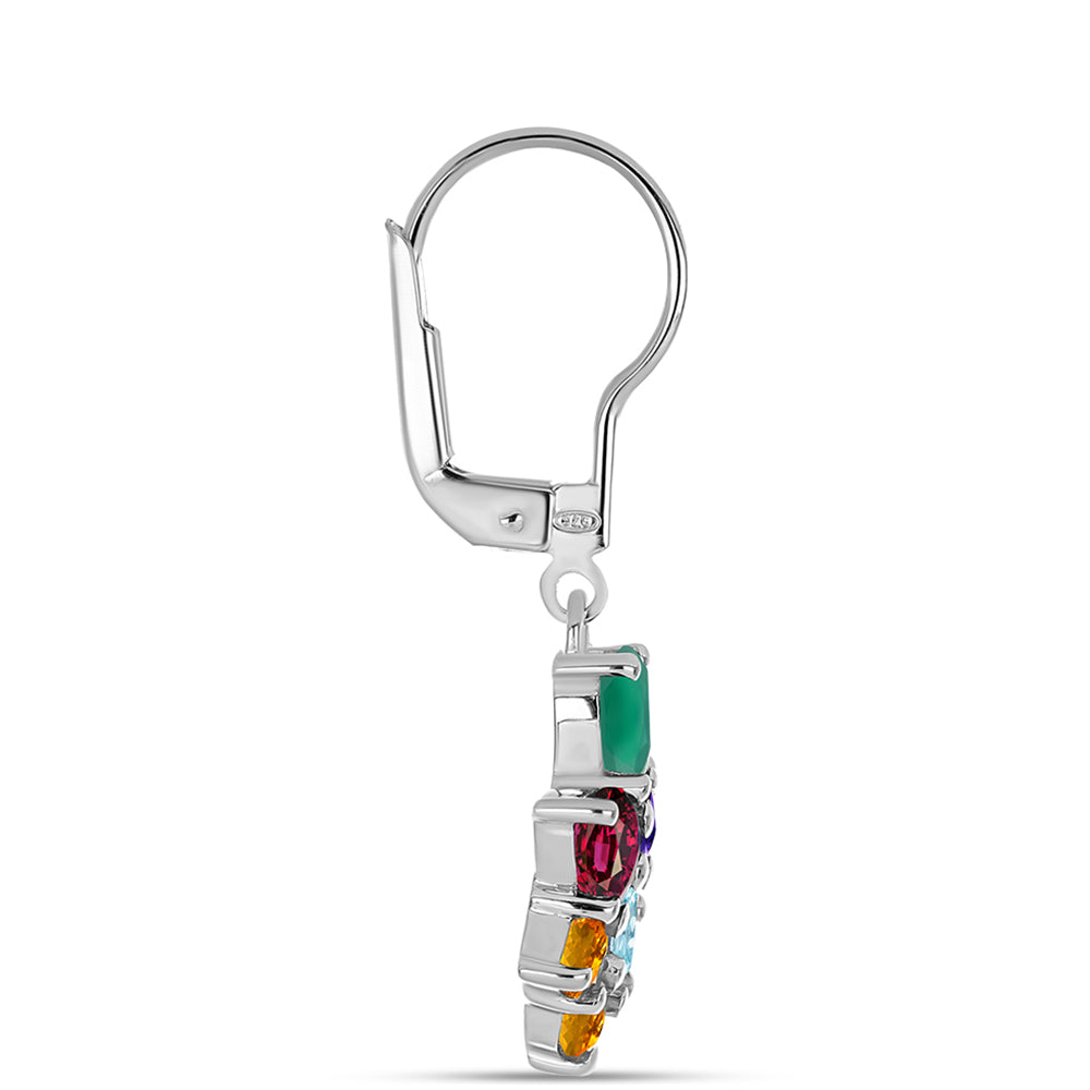 Silberohrringe mit marokkanischem Amethyst und grünem Achat 2 