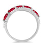 Silberring mit rotem Achat und weißem Topas