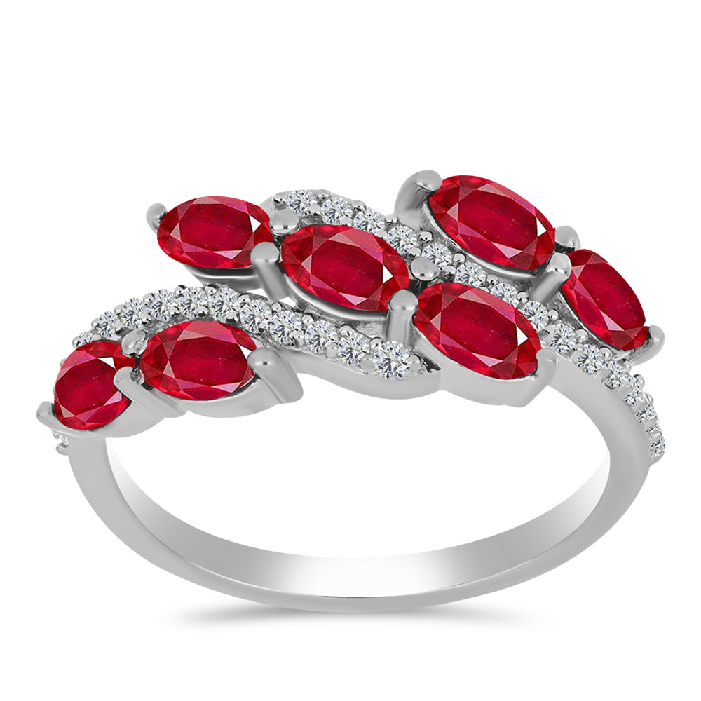 Silberring mit rotem Achat und weißem Topas 3 