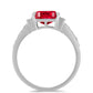 Silberring mit rotem Achat und weißem Zirkon