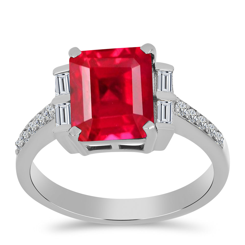 Silberring mit rotem Achat und weißem Zirkon 3 