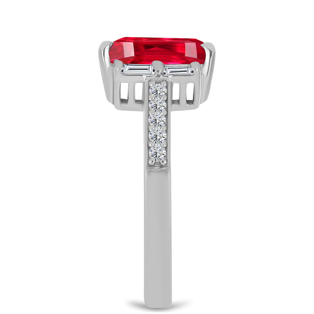 Silberring mit rotem Achat und weißem Zirkon 4 