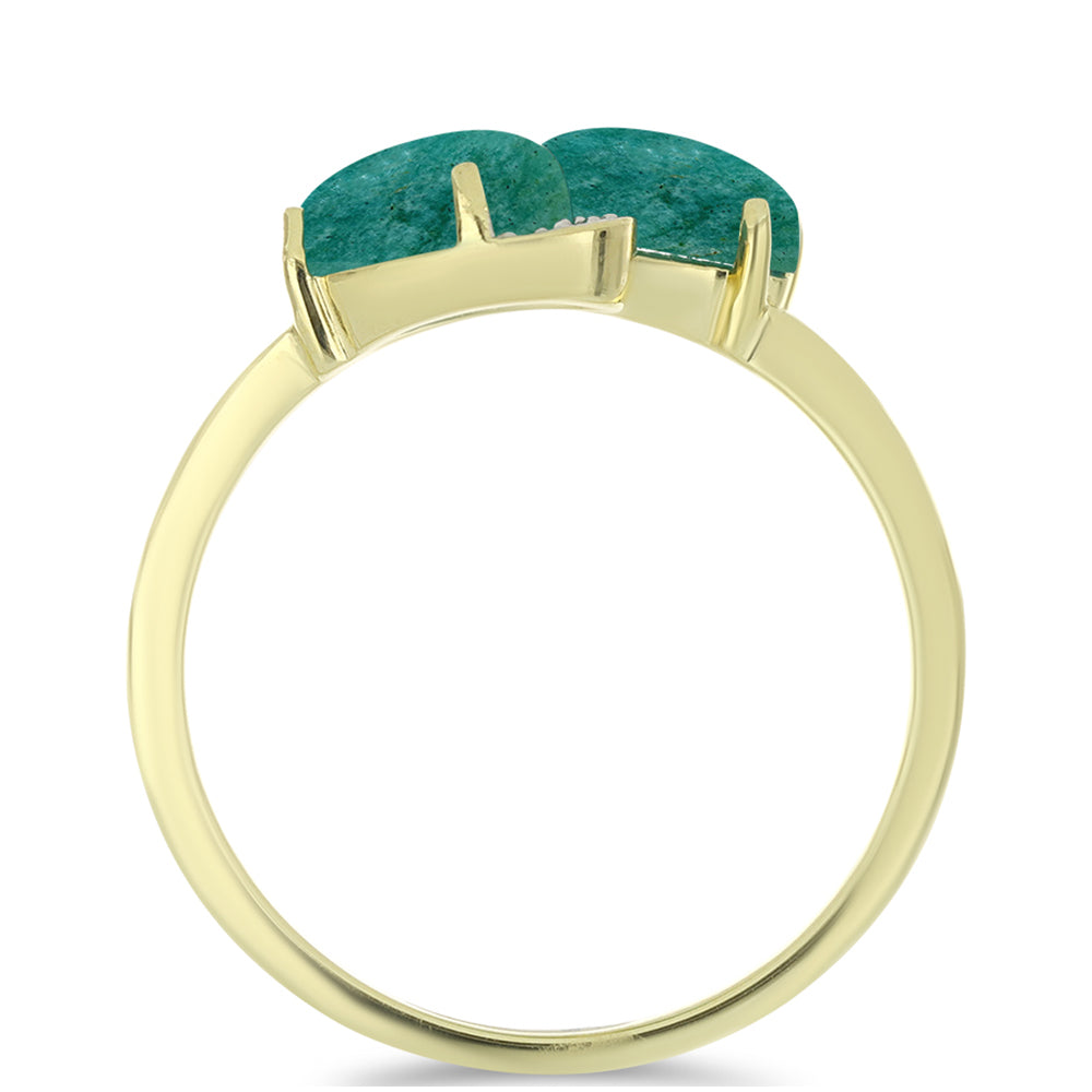 Goldplattierter Silberring mit Amazonit und weißem Topas 2 