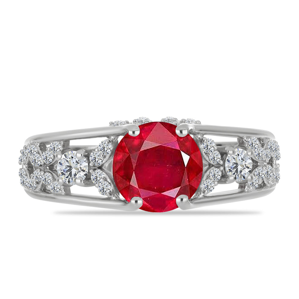 Silberring mit rotem Achat und weißem Topas 1 